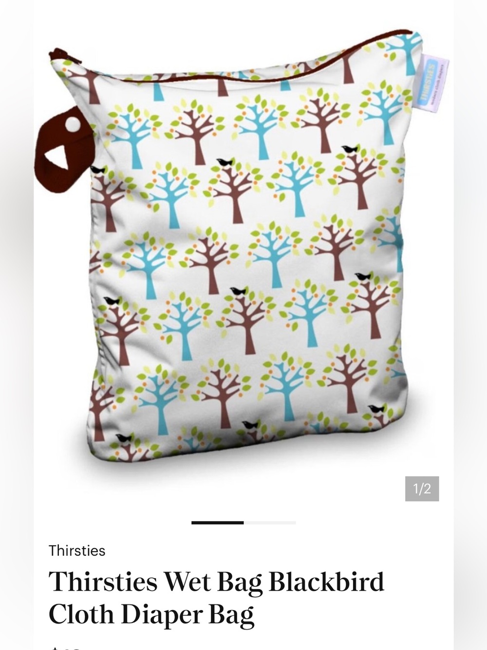 Thirsties Wet Bag Blackbird Cloth Diaper Bag